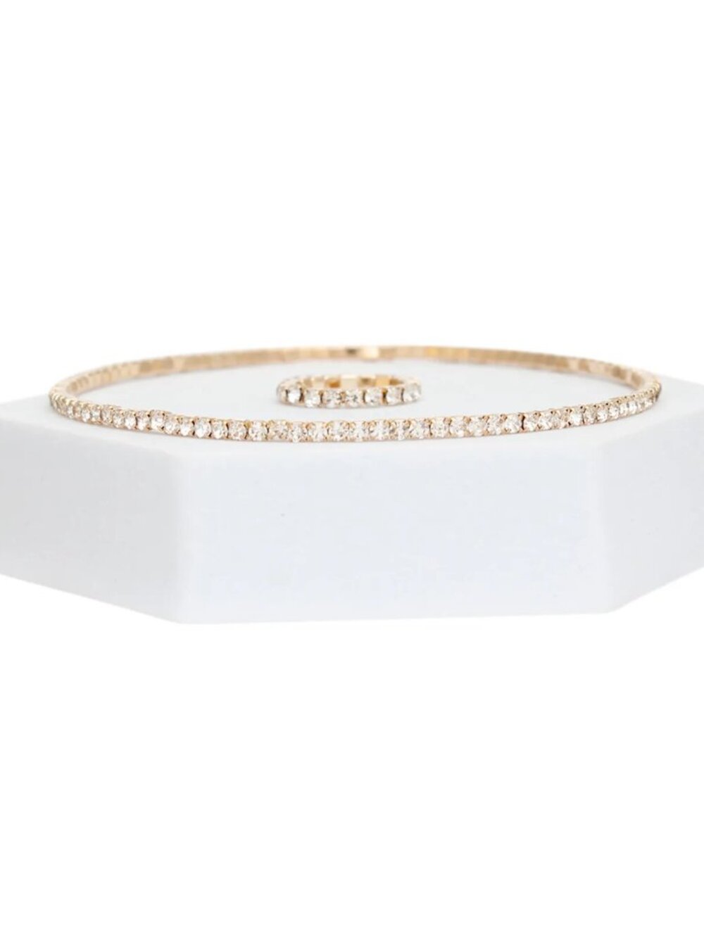 Gold or Silver Tone Rhinestone Anklet Toe Ring Set